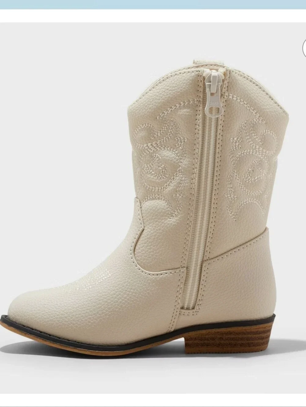 Cat & Jack Memphis Western Boots  Ivory Size 10